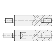 支柱 圆形 一端外螺纹一端内螺纹形 L尺寸螺纹指定型 无扳手槽型/带扳手槽型