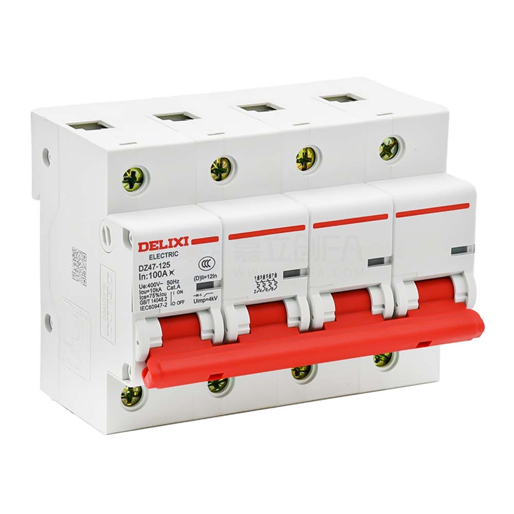 德力西(DELIXI) 小型断路器 DZ47-125 4P DZ471254D100 德力西(DELIXI) 小型断路器 DZ47-125 4P DZ471254D100