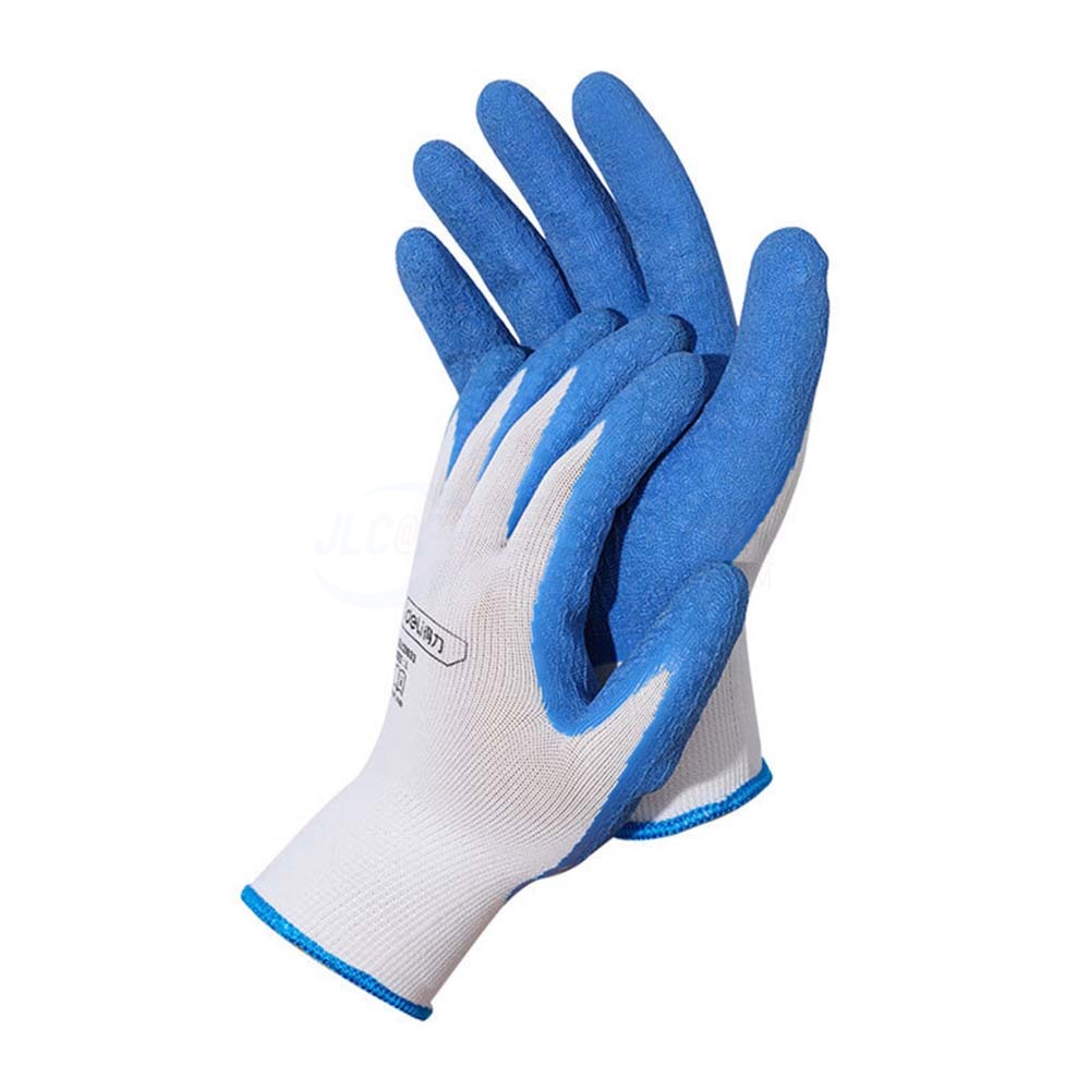 得力(DELI) 乳胶皱纹涂层手套(蓝)