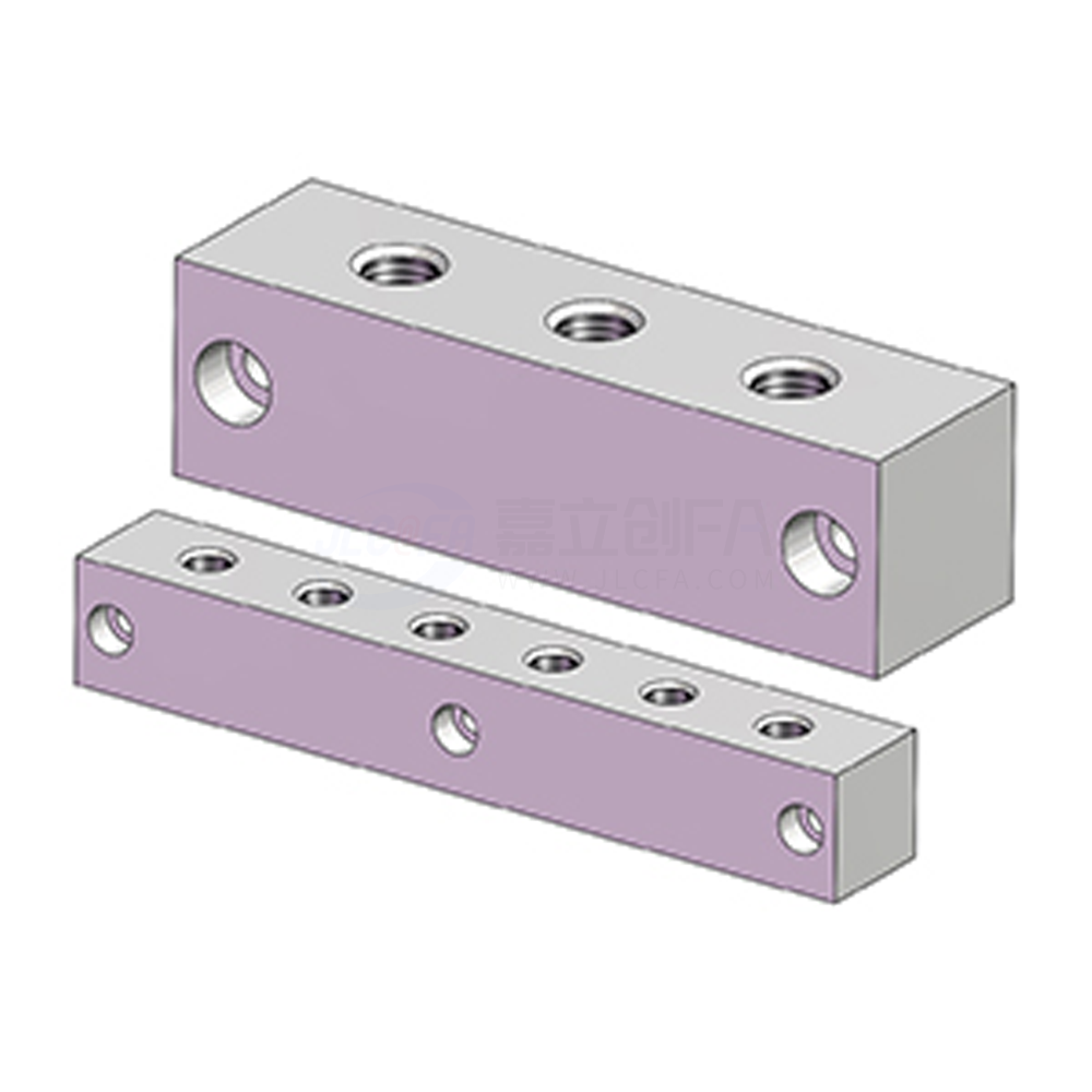 连接块 气压 十字形 侧端面无孔 孔距指定型