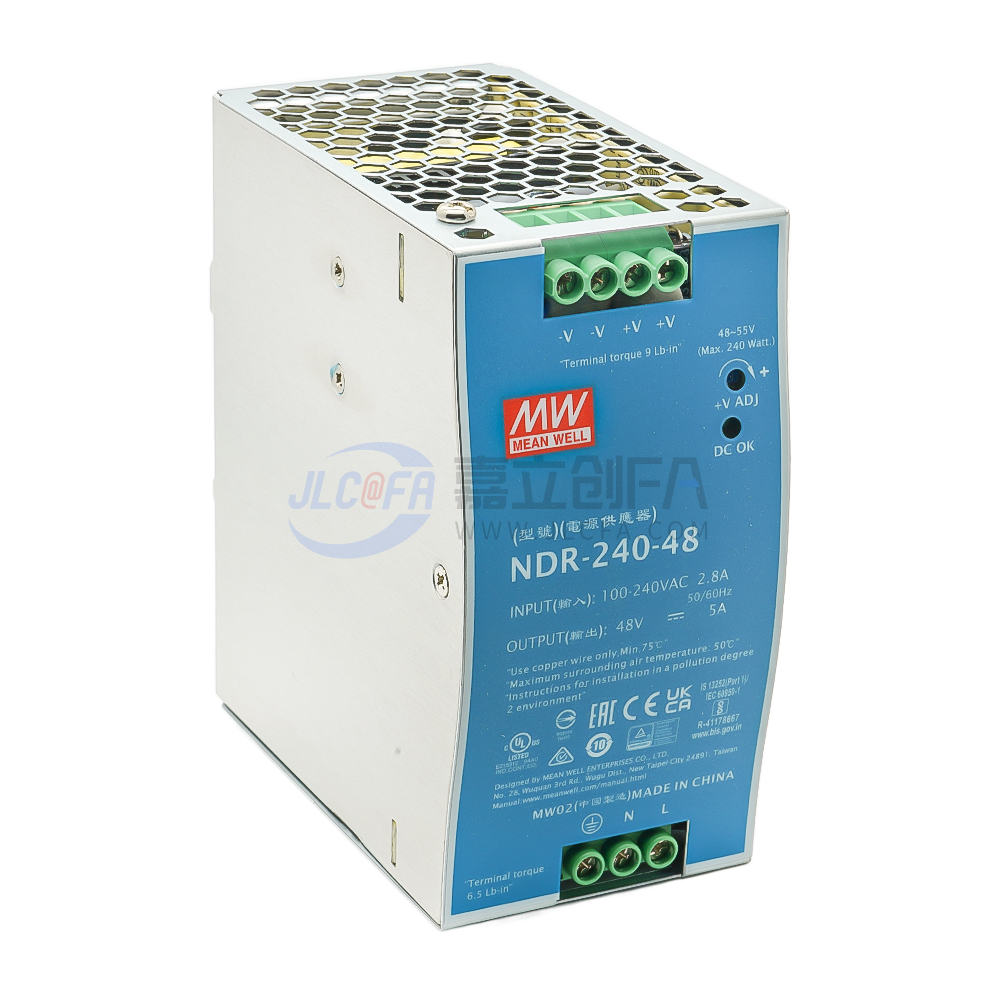 明纬(MEAN WELL) 开关电源 NDR 导轨式安装 240W 单组输出 NDR-240-24