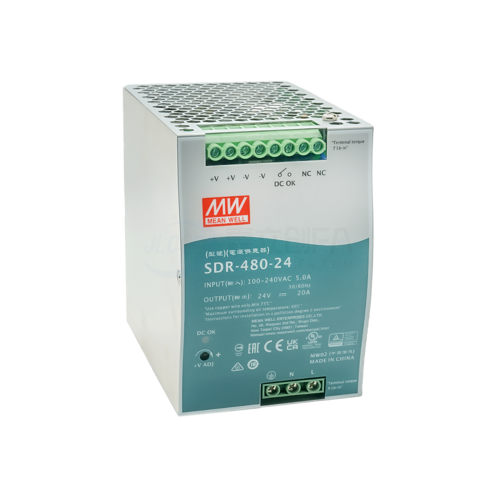 明纬(MEAN WELL) 开关电源 SDR 导轨式安装 480W 单组输出 SDR-480-48